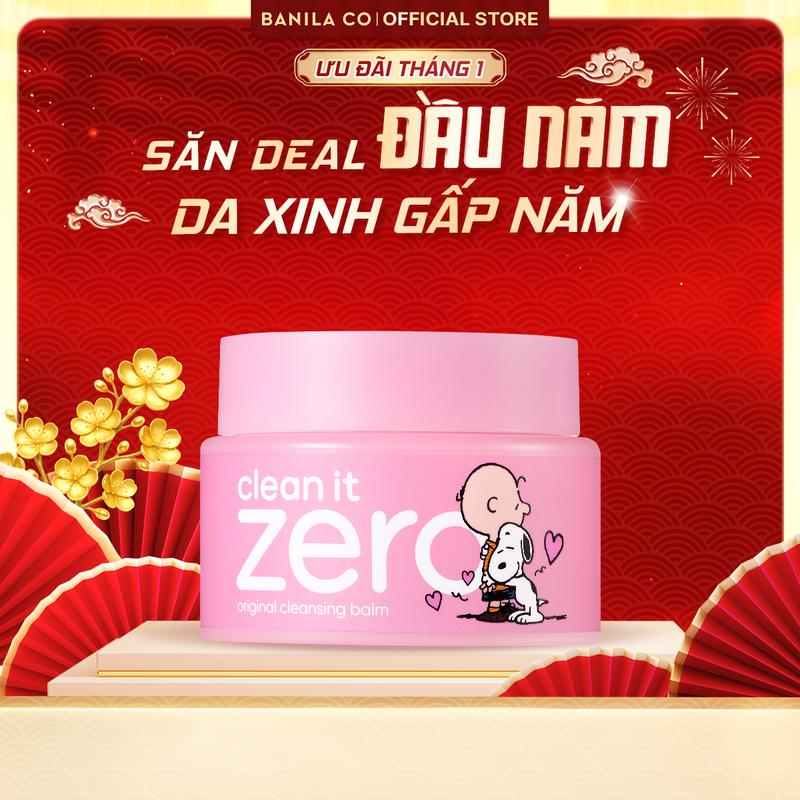 Hàng mới về 125ML Peanuts x Banila Co Set Sáp tẩy trang Clean It Zero Cleansing Balm Original 125ML cho mọi loại da