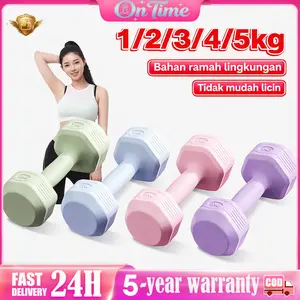 【On Time】Dumbbell Wanita Anti-Slip 1-3 Kg, Barbel Pastel Untuk Latihan Ringan, Yoga & Fitnes Di Rumah DUMBEL