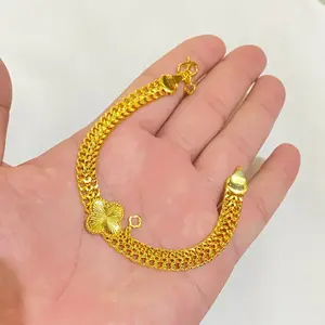 Gelang  Kelabang Kombinasi Clover Lapis Emas Anti Luntur