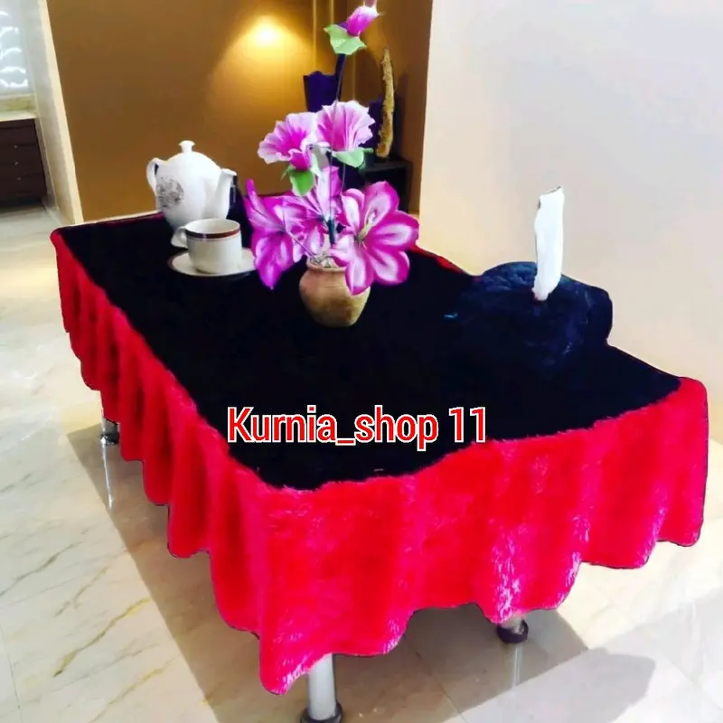Taplak Rumbai Kombinasi + Sarung Tisu Taplak Meja Ruang Tamu Taplak Meja Viral Dekorasi 5