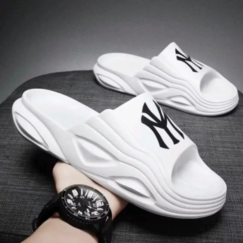 Sandal Selop Empuk Anti-Slip Hitam Putih Pria Wanita Ukuran 24-44 - Shoes, Karet, Fashion, Kids Sendal