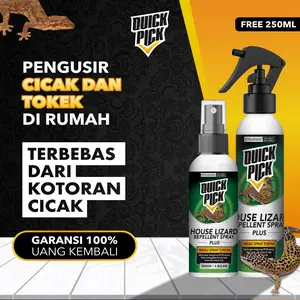 SPRAY PENGUSIR CICAK QUICKPICK (FREE 250ML) Lizard Repellent Aromatic Spray 100ML 250ML 1L Semprotan Obat Tanpa Bahan Racun Alami Herbal Cairan Pembasmi Penghilang 100%  DIJAMIN PALING AMPUH Anti Tokek Cucak Di Rumah bukan Wiselie