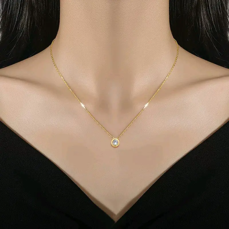 Kalung Titanium Nagita Slavina Permata Satu Anti Karat Anti Luntur Kekinian dan Terlaris Emas 1