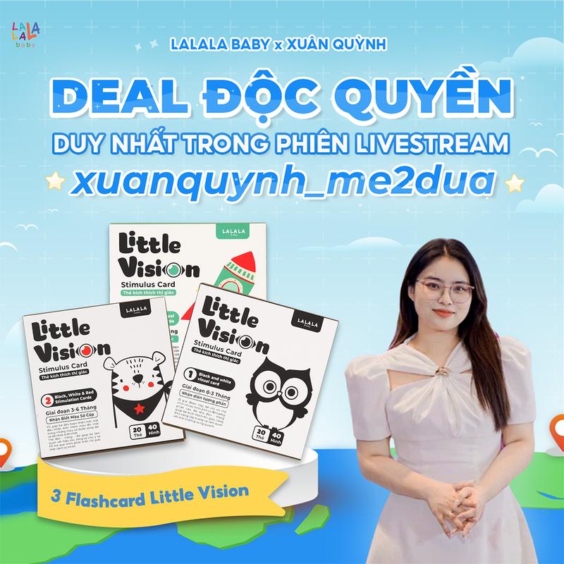 MXQ Combo 3 Bộ thẻ kích thích thị giác cho bé Flashcard Little Vision đồ chơi giáo dục sớm cho bé sơ sinh Lalala Baby