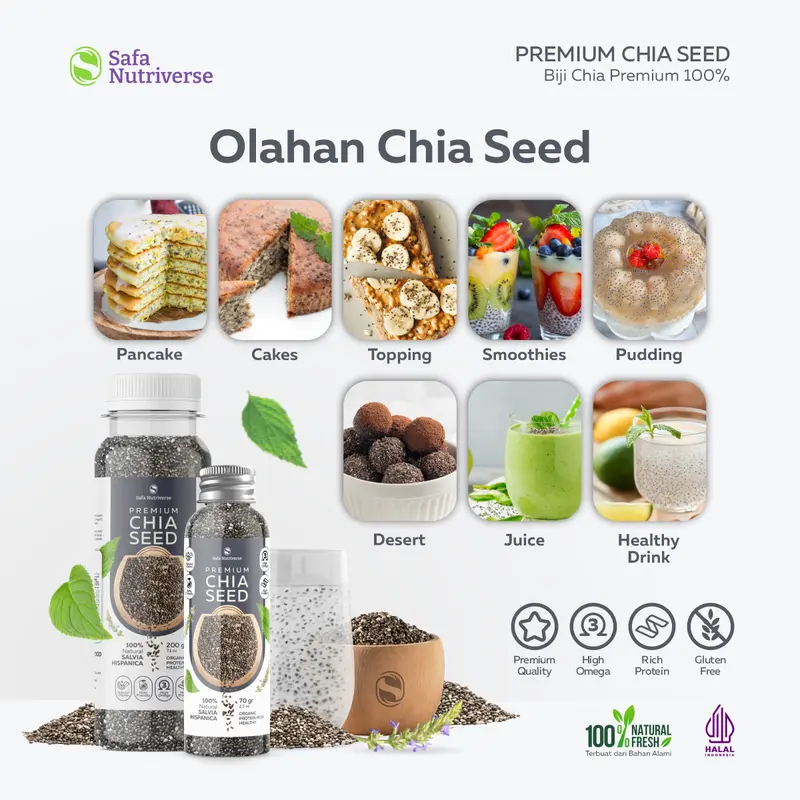 Black Chia Seed Premium Organik Meksiko Biji Chia Wijen Hitam Sesame 5