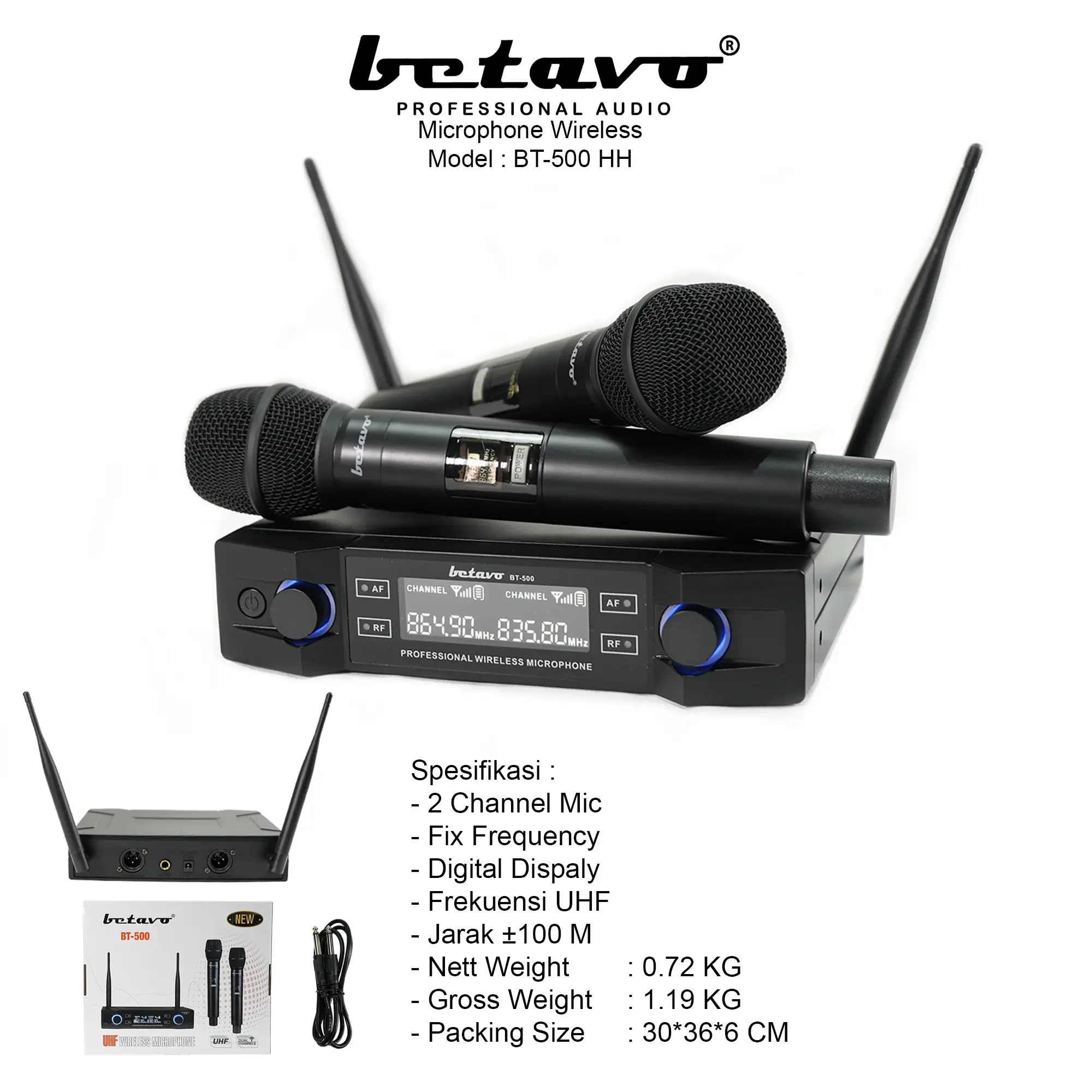 Mic Wireless Betavo BT-500 HH Mik Mikrofon