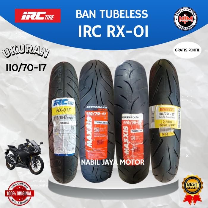 Promo IRC 110/70-17 RX01 Front Road Winner Ban Tubeless Motor