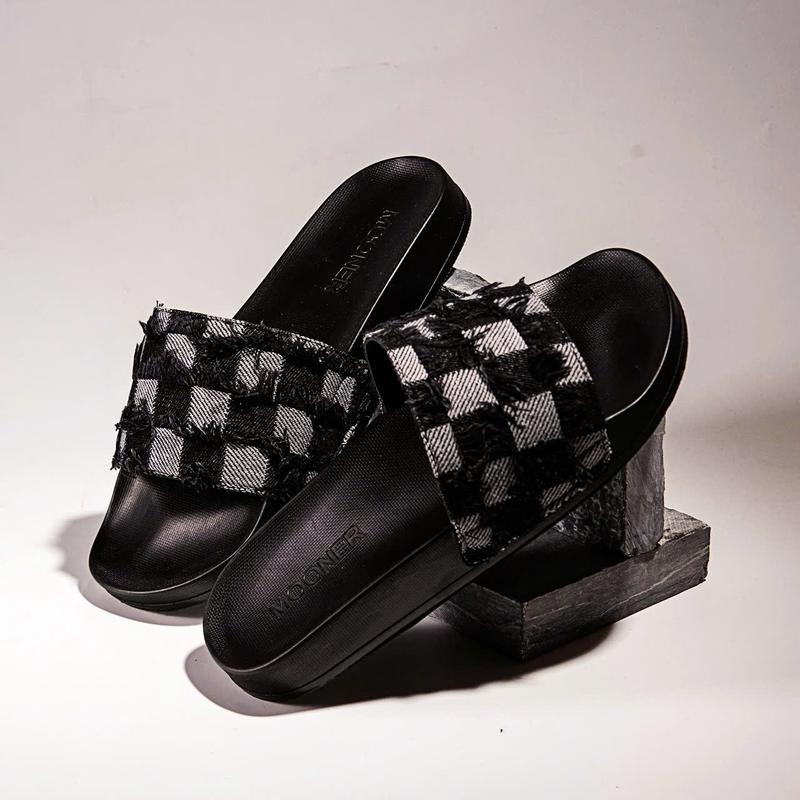  Dép lê quai vải bò xước caro mẫu mới đế Ip vệ sinh sạch sẽ mang êm chân đủ sz 36-43 dành cho nam nữ 