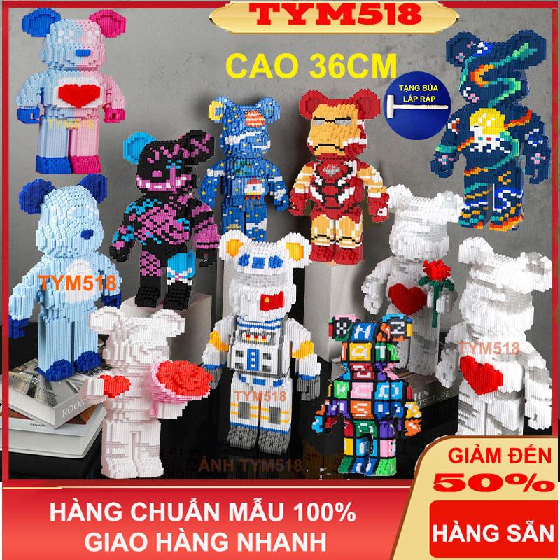 thoáng mát xếp hình Gấu Bearbrick ironman jinx phi hành gia 36cm lắp ráp mô…