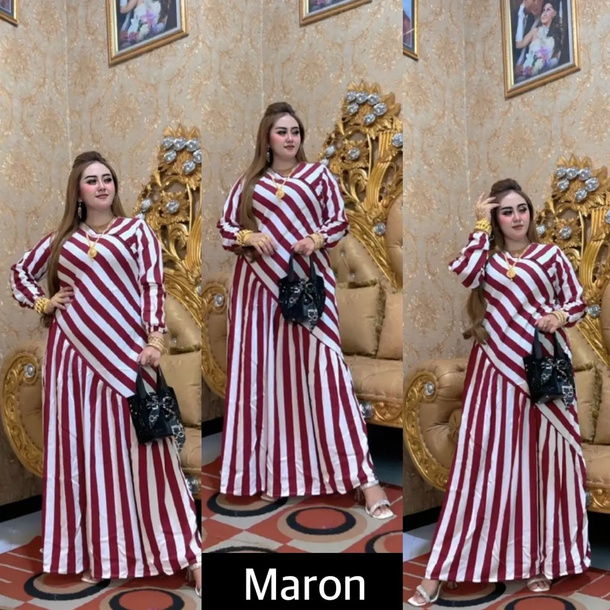 Gamis salur besar rempel miring viral