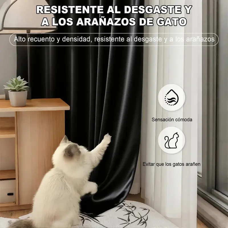 2Pzs Cortinas Blackout 100% Bloqueo de Luz para Habitación, Para Ventana 214x160cm/280x230cm,marco decorativo, aislamiento térmico, reducción de ruido y tejido impermeable ,diseño moderno,Ideales para dormitorios y salas de estar.Disponible en varios colores y tamaños. - Foto 8