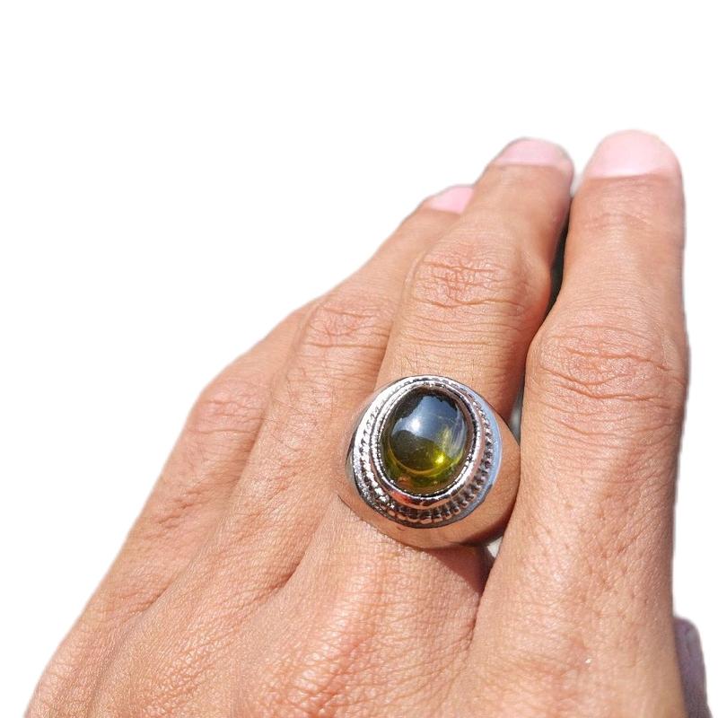 Batu cincin kecubung teh asli ring alpaka simpel 0