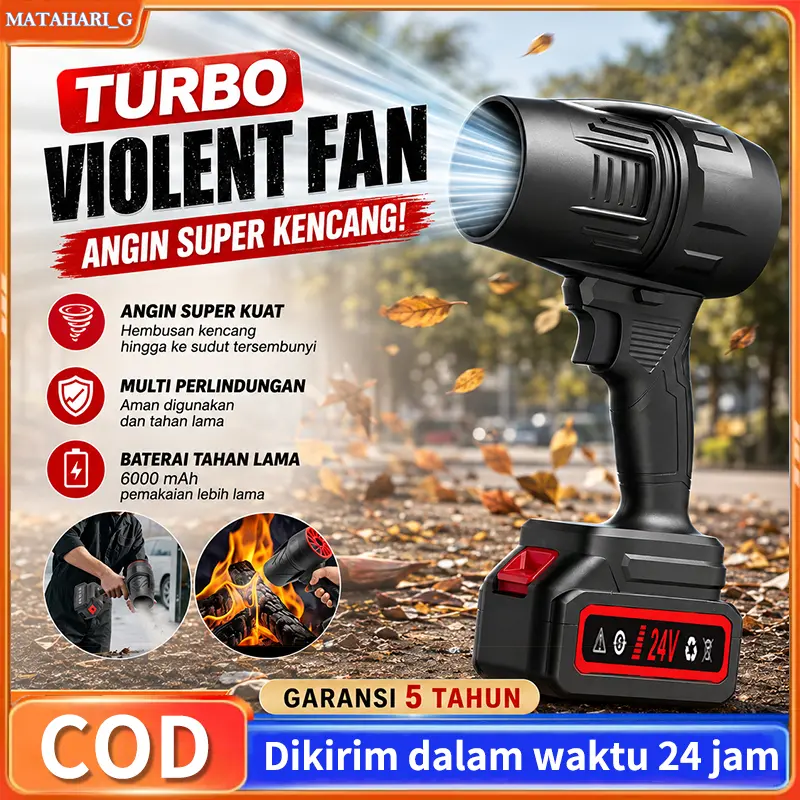 Garansi 3 tahun COD Powerful Air Blower Turbo Fan with Thrust to Cleaning Fallen Leaves, Snow and Sand with 24V Battery