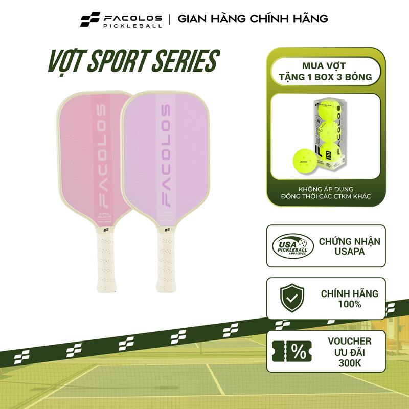 Vợt Pickleball Facolos Olympic Collection 16MM - Mặt vợt nâng cấp với với công nghệ lớp phủ thế hệ mới