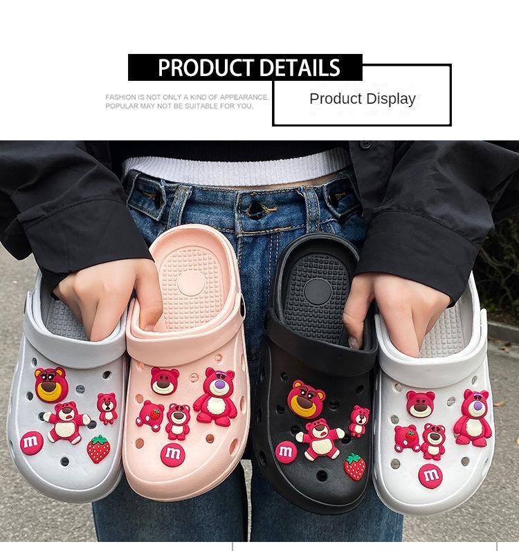 Product Introduction of Shoes Women's Slippers Popular Personalized Thick-Soled Slippers Men's Outerwear 2023 New Baotou Sandals Sandals Beach Shitting Feeling Men's Sandals Slippers 9
