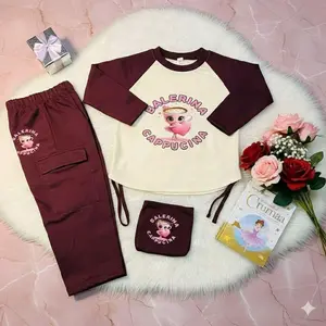 One set Balerina Cappucina Set Balerina dan Tung Sahur Free Tas Usia 2-10 Tahun Bahan Baby Terry Premium Model Pengencang Tali Serut Nyaman dan Adem untuk Anak Perempuan
