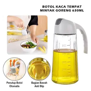 [1 Pcs] Botol Kaca Minyak Goreng 630ML Wadah Botol Penyimpan Bumbu Masakan Bottle Oil Pot 630 ML