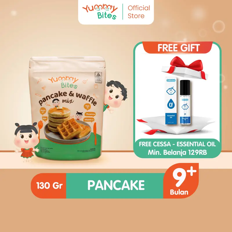 Yummy Bites Pancake & Waffle Mix 130g / Tepung Premix Pancake & Waffle Untuk bayi 0