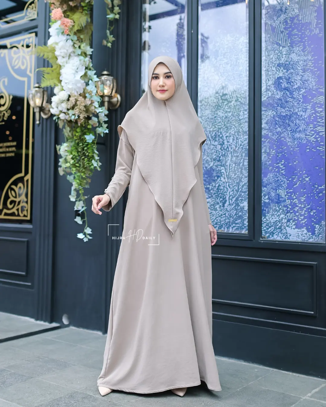 Medina Set Abaya | Gamis Abaya Viral Material Crinkle Airflow Set Khimar Cantik Dress Muslim Syari