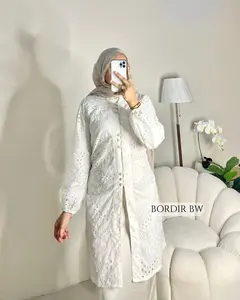 Kayla Rumi - Mazaya Long Tunik - Pakaian Muslim Wanita Terbaru - Tunik Kebaya Modern - Tunik Lebaran - Kurung Melayu - Baju Atasan Wanita