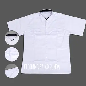 baju kemeja putih pns pdh lengan pendek kerah hitam seragam kerja negeri guru satpam kerah hitam atasan kemeja putih kerah hitam