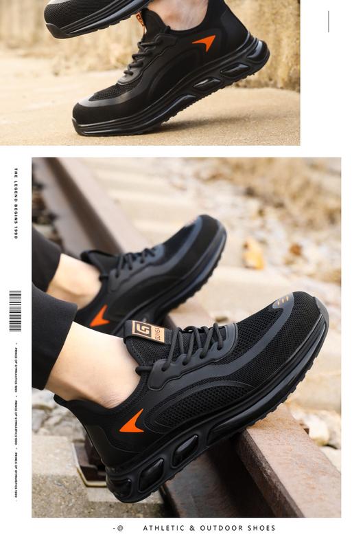 Product Introduction of Labor Protection Shoes Men's Anti-Smashing and Anti-Stab Safety Shoes Lightweight Comfortable Wear-Resistant Air Cushion Shock Absorption Protective Work Shoes 17