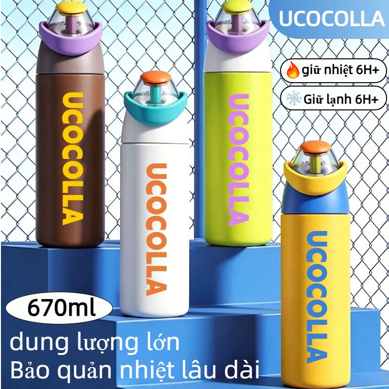 Binh Gi Nhiet inox 304 670ml mieng rong co 6nghit tien Igi Binh Vacum Dung Tich Ldn ( co ong hit) bình giu nhiệt nước giữ ly tráng sứ giunhiet giunhietino thuytinh tui ban mua phich nuoc coc giun hiet khac ten