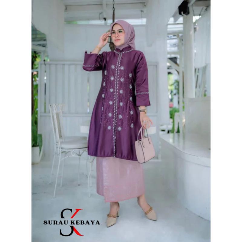 Setelan Taffeta Songket Modern Dan Elegan- Baju Kurung Kondangan Mewah Bridal Payet Modern Terbaru 2025 Dress Wanita Atasan Panjang Pesta Dewasa 2