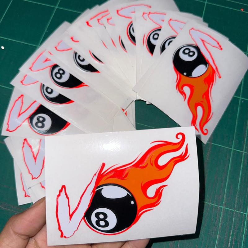 Sticker V8ball Reflection Motorcycle - TikTok Shop Malaysia