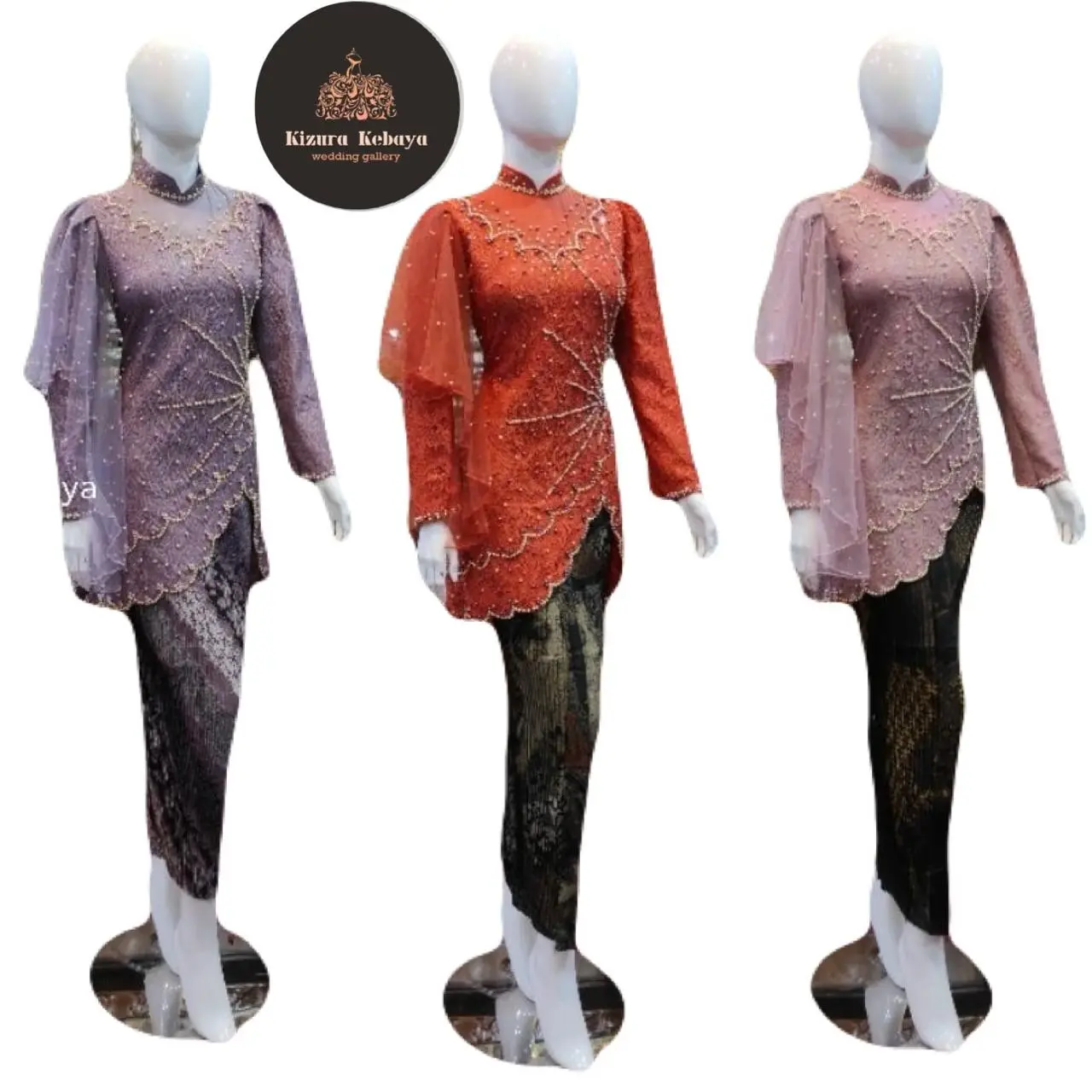 Kebaya Atasan Wisuda Karina Mutiara Tanam Lace Full Puring Kondangan