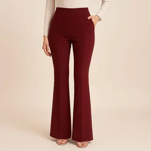 Celana Cutbray High Wash Wanita Scuba Bahan Premium Pinggang Elastis Model High Waist Tidak Menerawang & Stretchy Cocok untuk Hangout Kerja Kampus dan Daily Outfit