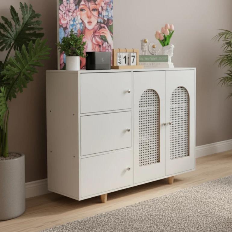  Tủ đựng đồ đa năng Tủ gỗ cánh mây nhiều ngăn chất liệu gỗ MDF cao cấp chống mối mọt T.A30 