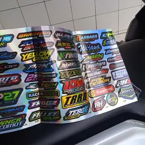50 PCS STIKER PACK RACING VINYL HOLOGRAM PELANGI PRINT CUT SPD STICKER 50 LEMBAR Helm Motorcycle Sepeda