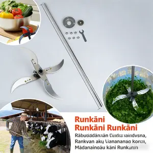 Mesin Cacah Rumput Sayuran Multifungsi: Untuk Dinamo & Stick Bor (Bor Listrik Modifikasi), Pakan Ternak itik, kambing, dan sapi, Ayam & Unggas, Dilengkapi Mata pisau yang tajam, dan bagian konversi yang cocok untuk semua ember plastik dan bor listrik.