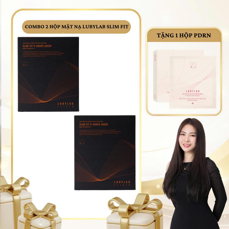 SN1756 - Combo 2 Hộp Mặt Nạ Điêu Khắc Lubylab Slim Fit-V Shape Mask 4 miếng*2 tặng 1 hộp mặt nạ thạch PDRN 4 miếng