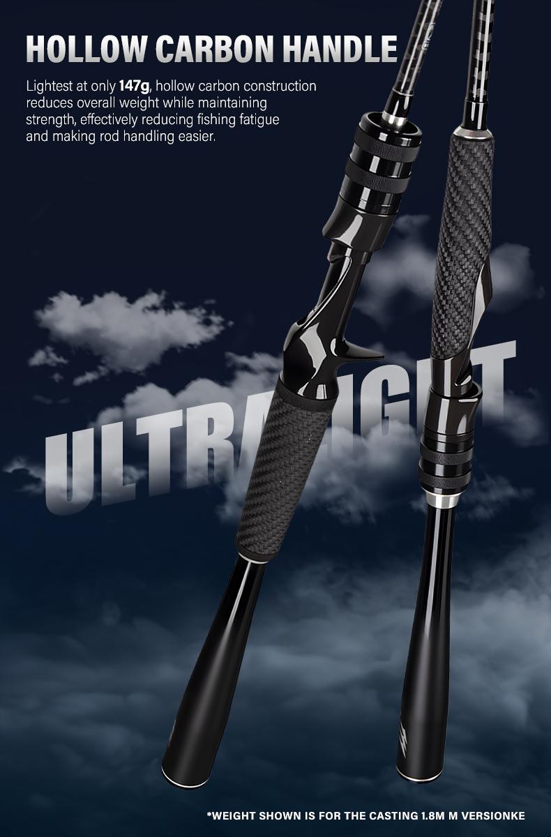 [OFFICIAL] SeaHunter U-Line borneo 1.8M M/MH Joran Pancing,Fuji Ring Keramik,ujung joran serat karbon padat,teknologi anyaman silang 24T+30T,pegangan dan dudukan reel serat karbon,cocok untuk memancing dengan umpan mikro,Spinning/Baitcasting Fishing Rod