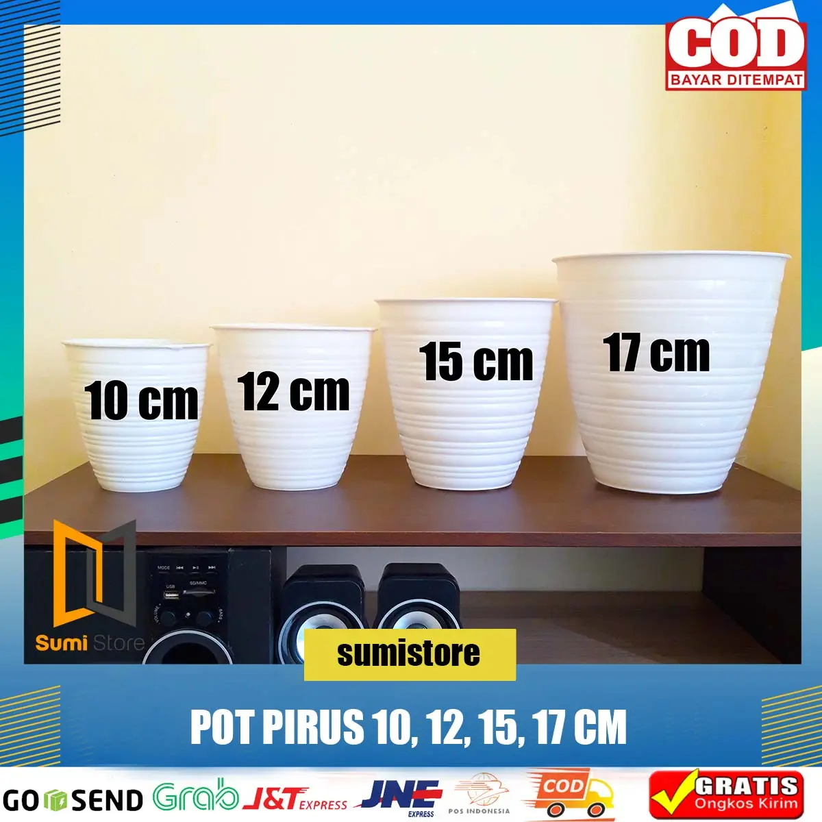 Pot Pirus Tirus Tinggi Diameter 15 cm Pot Pirus 12 cm Pot Pirus 10 cm Pot Bunga Pirus Tirus Termurah