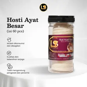 Last Supper Hosti Ayat Besar Last Supper Roti Perjamuan Kudus Gereja Tekstur Lembut Food Grade Tanpa Pengawet Pewarna Isi 60 Pcs Diameter 45 cm Kualitas Terjaga