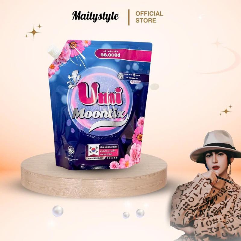  K36_ Nước giặt Enzyme Sinh Học Umi Moontix  công nghệ Hàn Quốc Kháng Khuẩn Thơm Mềm Túi 3000ml 