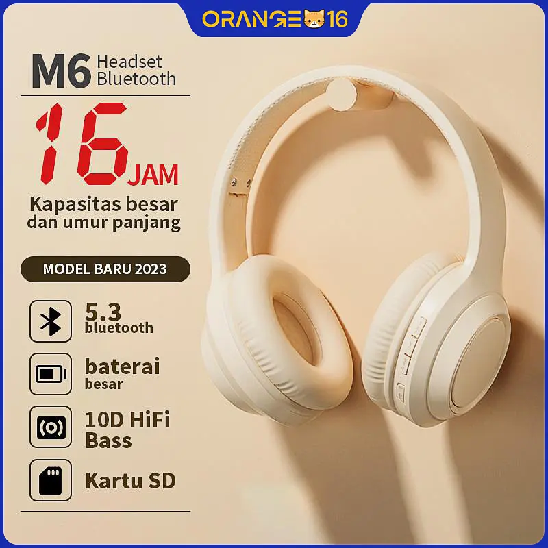 M6 Headphone Bluetooth Wireless Headset Earphone Bluetooth 5.3 Hifi Sound Quality Headphone Noise Cancellation 0