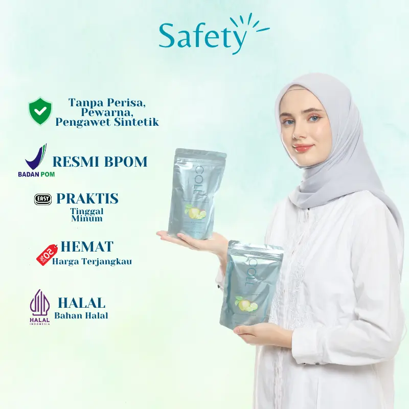 Alamon COLL - Collagen Drink 7x Serving - With Pure Extract Lime, Apple, Mix Berries, Greentea - BPOM and Halal 2