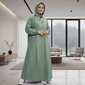 JAS HUJAN GAMIS MUSLIMAH MANTEL GAMIS DEWASA TREND MASA KINI ANTI REMBES BAHAN PVC KARET 0,25 TEBAL KUAT ELASTIS