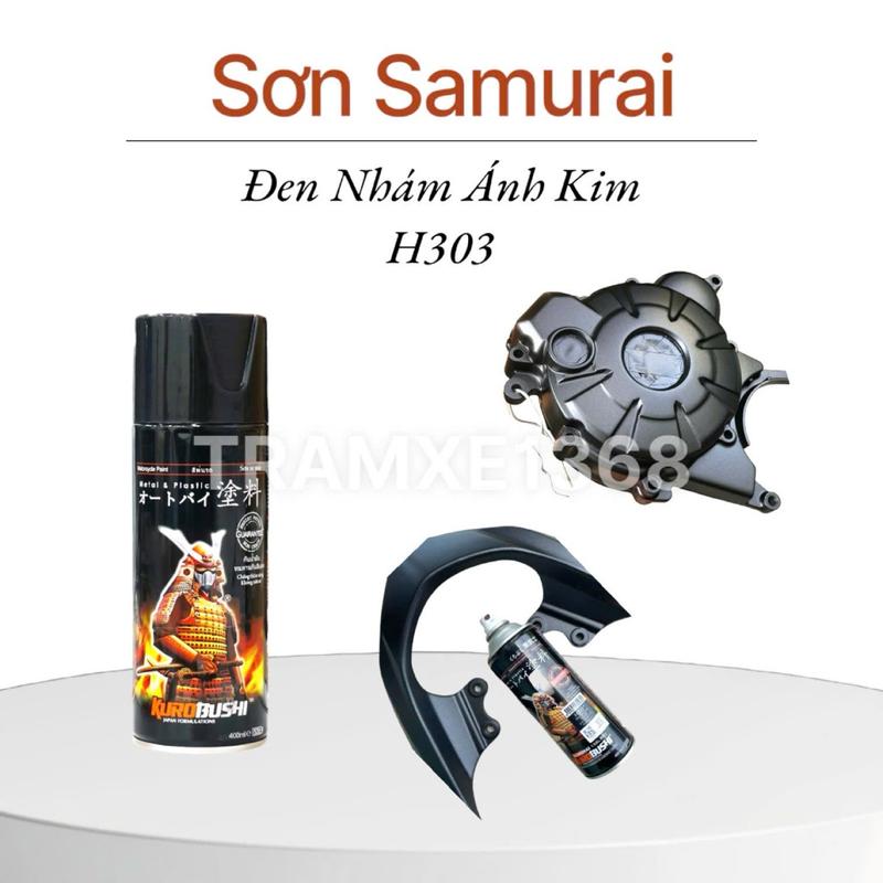 CODSơn Samurai Màu Đen Mờ Ánh Kim H303 - Đen Nhám Màu Đẹp Bền Nhanh Khô Sơn Xe…