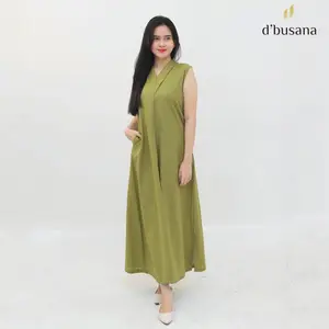 D'BUSANA "Rira" Inner Dress Linen Rami Casual Panjang Wanita Basic Nyaman