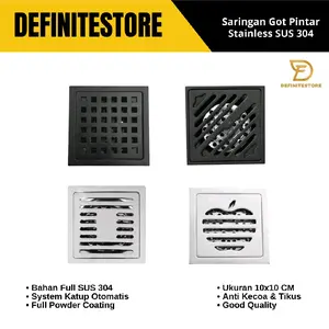 Floor Drain Stainless Saringan Kamar Mandi 4 Inch Tutup Lubang Got Otomatis Kamar Mandi Toilet Saringan Sampah Anti Karat Kecoa Tikus Serangga Drat Kuningan Keran