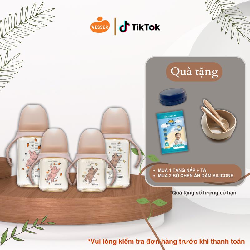 [MỚI] Bình sữa Cổ Rộng nhựa PPSU Wesser Follow Your Dream Rabbit / Bear