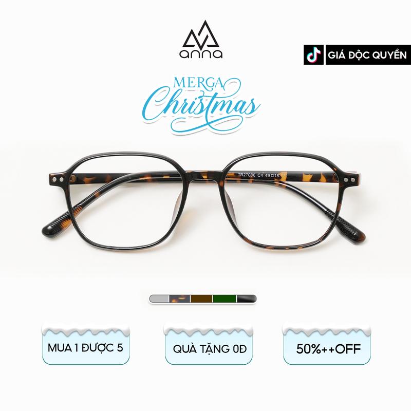 Gọng kính cận thời trang ANNA dáng vuông mắt nhỏ thời trang cá tính chất liệu nhựa dẻo OL 27086