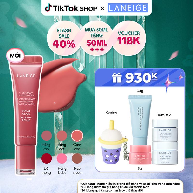 [HOT] Son Dưỡng Có Màu, Môi Căng Bóng Rạng Rỡ Laneige Glaze Craze Tinted Lip Serum 12G
