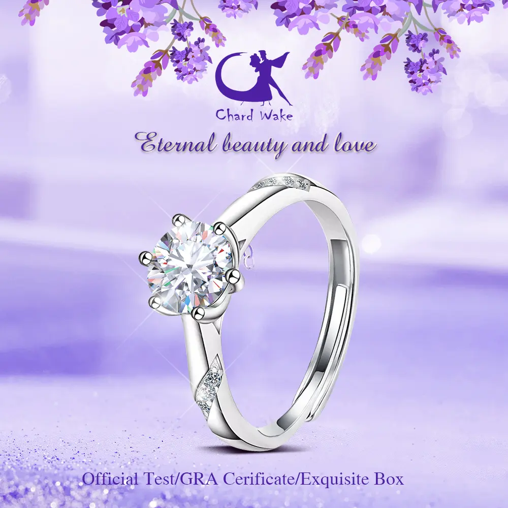 【003Harga telah dibanting, segera di CO】Chard Wake Original Cincin Ring Mewah Fashion Couple Couple Pasangan Cowo Pria Wanita Adjustable Berkualitas Sertifikat GRA Kotak Indah   CWR004