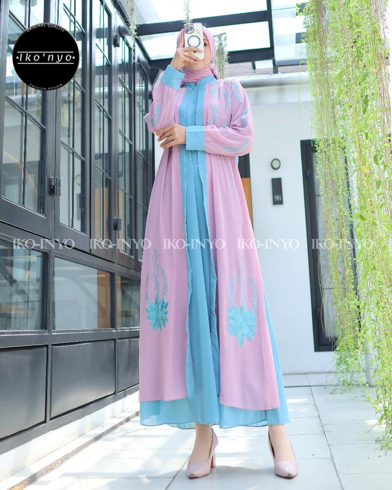 Product Introduction of Gamis terbaru                                             mat ceruti premium                                                  bordir 4